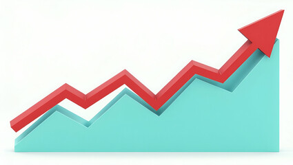 Flat Creative crash recession chart with falling red arrow concept as A creative chart depicting a recession with a falling red arrow symbolizing a market crash in  Simple flat cute vector illustratio