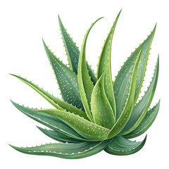 A PNG image of thick green aloe vera leaves