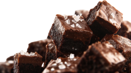 Dark chocolate bar with nuts, broken into pieces, isolated on a white background, showcasing a delicious and tasty dessert snack