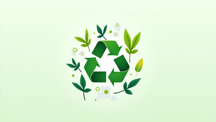 Flat Vector Illustration for Eco-Friendly Waste Management in Workplaces