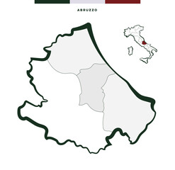 Regione Abruzzo in Italia - mappa vettoriale	