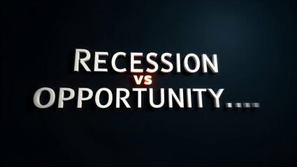 Flat Recession vs Opportunity: Key Economic Choices Illustrated in a Cute Vector Style