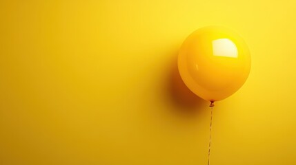 Vibrant yellow balloon against bright background