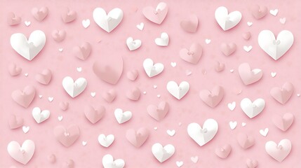 Pink hearts background texture.