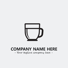 Cup illustration black and white for logo company vector image
