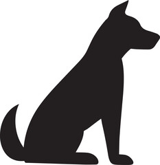 Black and White Howling Wolf Silhouette Vector Illustration