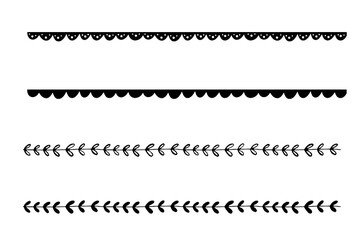 black decorative border flourishes set of 4 