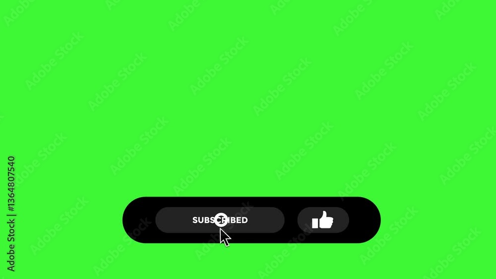 Wall mural animated subscribe button for video overlay. like subscribe bell notification button, subscribe to c