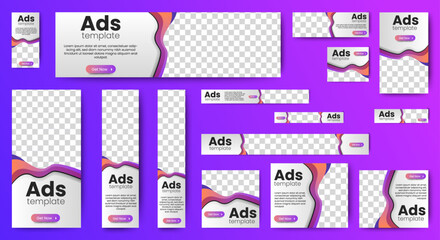 Set of promotion kit banner template design with modern and minimalist concept user for web page, ads, annual report, banner, background, backdrop, flyer, brochure, card, poster, presentation layout