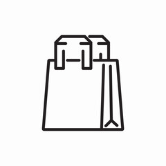 paper shopping bag retail icon vector sign