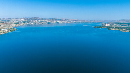 Fototapeta premium Aerial view of the magnificent dam scenery Birecik, Sanliurfa, Turkey