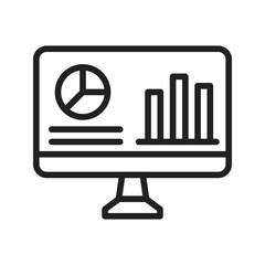 Online Statistics icon vector image. Suitable for mobile apps, web apps and print media.