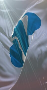 Flag of Nagasaki Prefecture, Japan. Loop. 4K Vertical