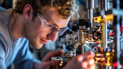 A quantum computing researcher designing quantum algorithms for cryptography, advanced lab with real-time quantum processor testing and encryption simulations, Scientific style