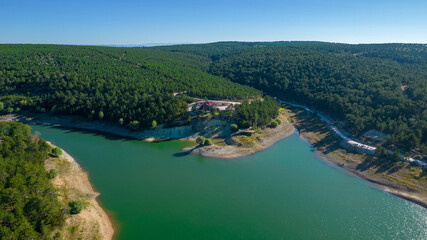 Natural Dam Lake Surrounded by Forests Yunus Emre Nature Park Mihaliccik Eskisehir Turkey