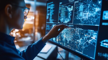 A quantum physicist developing quantum sensors for precise navigation, advanced lab with real-time quantum sensor data collection and analysis, Scientific style