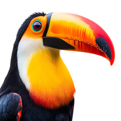 Obraz premium Colorful toucan with vibrant beak and feathers.