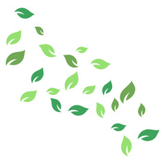 Naklejka premium Flying Green Leaves