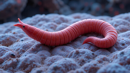 Ascaris lumbricoides, a parasitic roundworm. Parasitic worm, roundworm in the human intestine. Medical science educational 3D illustration. Intestinal parasite, infection, ascariasis disease treatment