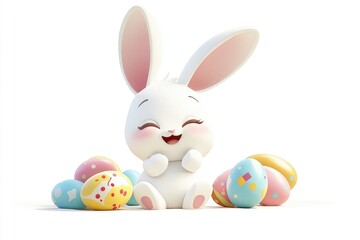 easter bunny and eggs