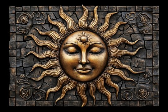 A stylized golden sun rising over Arles, symbolizing the warmth and charm of Provence