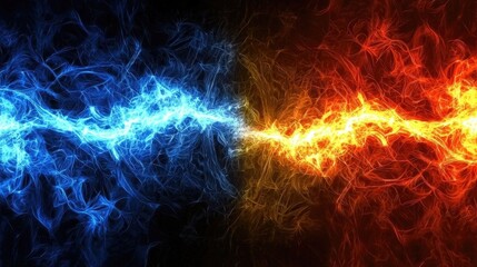 Obraz premium Abstract clash of fire and ice