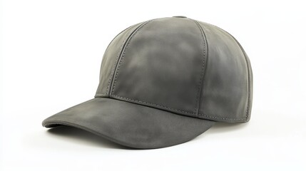 Fototapeta premium This gray cap showcases a sleek design, ideal for sunny days outdoors. Its durable material provides comfort and style, perfect for casual outings or sports events