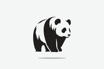 panda in silhouette style