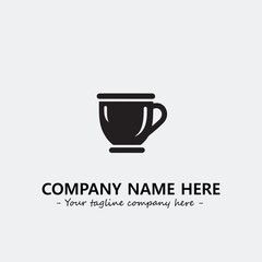 Cup illustration black and white for logo company vector image
