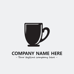 Cup illustration black and white for logo company vector image
