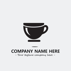 Cup illustration black and white for logo company vector image
