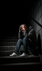 Depressed man in prison