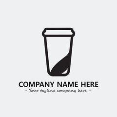 Cup illustration black and white for logo company vector image
