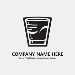Cup illustration black and white for logo company vector image
