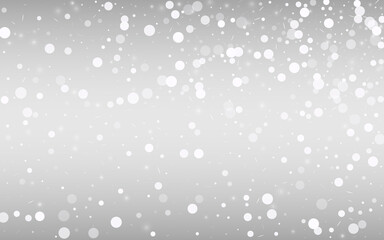 White Snowfall Vector Silver Background. New
