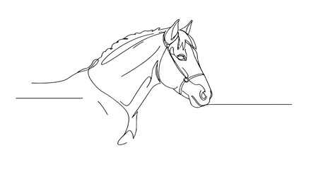 Elegant Line Art of a Horse's Profile  