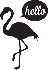 flamingo icon silhouette illustration with white background