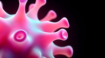 Obraz premium Pink Virus Cell Microscopic View, 3D Render