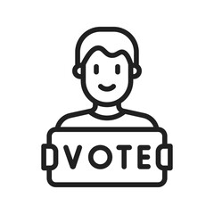 Voter icon vector image. Suitable for mobile apps, web apps and print media.