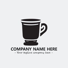 Cup illustration black and white for logo company vector image
