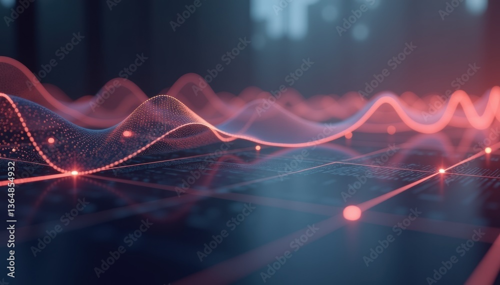 Poster Digital waveform pattern against a futuristic background  