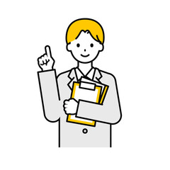 上半身のポーズ_シンプルな学生の男子学生16