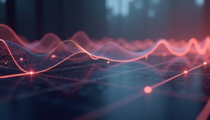 Digital waveform pattern against a futuristic background  