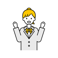 上半身のポーズ_シンプルな学生の女子学生06