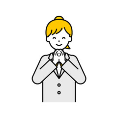 上半身のポーズ_シンプルな学生の女子学生07