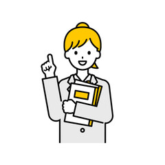 上半身のポーズ_シンプルな学生の女子学生16