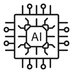 artificial intelligence processor chip icon