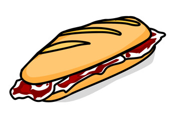 Illustration of a ham sandwich