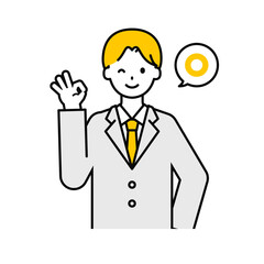 上半身のポーズ_シンプルな学生の男子学生08