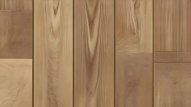 Light Brown Wooden Planks Geometric Pattern Flooring